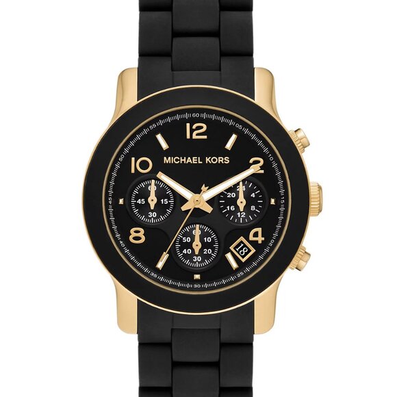 Michael Kors Matte Black Chronograph Wristwatch Style MK5191 BRAND NEW BATTERY - Picture 1 of 17
